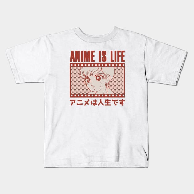 Anime is Life Otaku, Vintage Retro Kids T-Shirt by Issho Ni